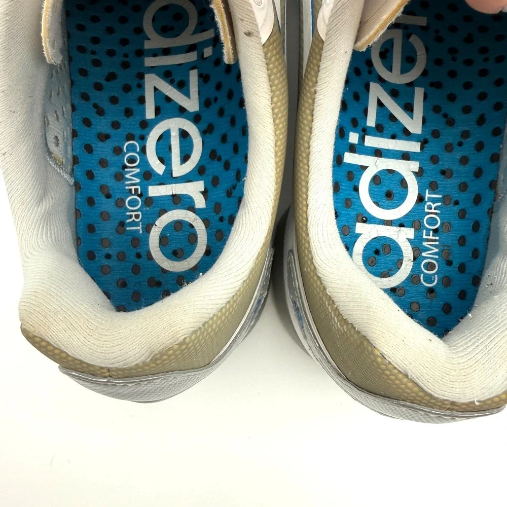 Adidas Adizero Golf Shoes Men's 9.5 White Blue Q46801 Spiked Golf Cleats